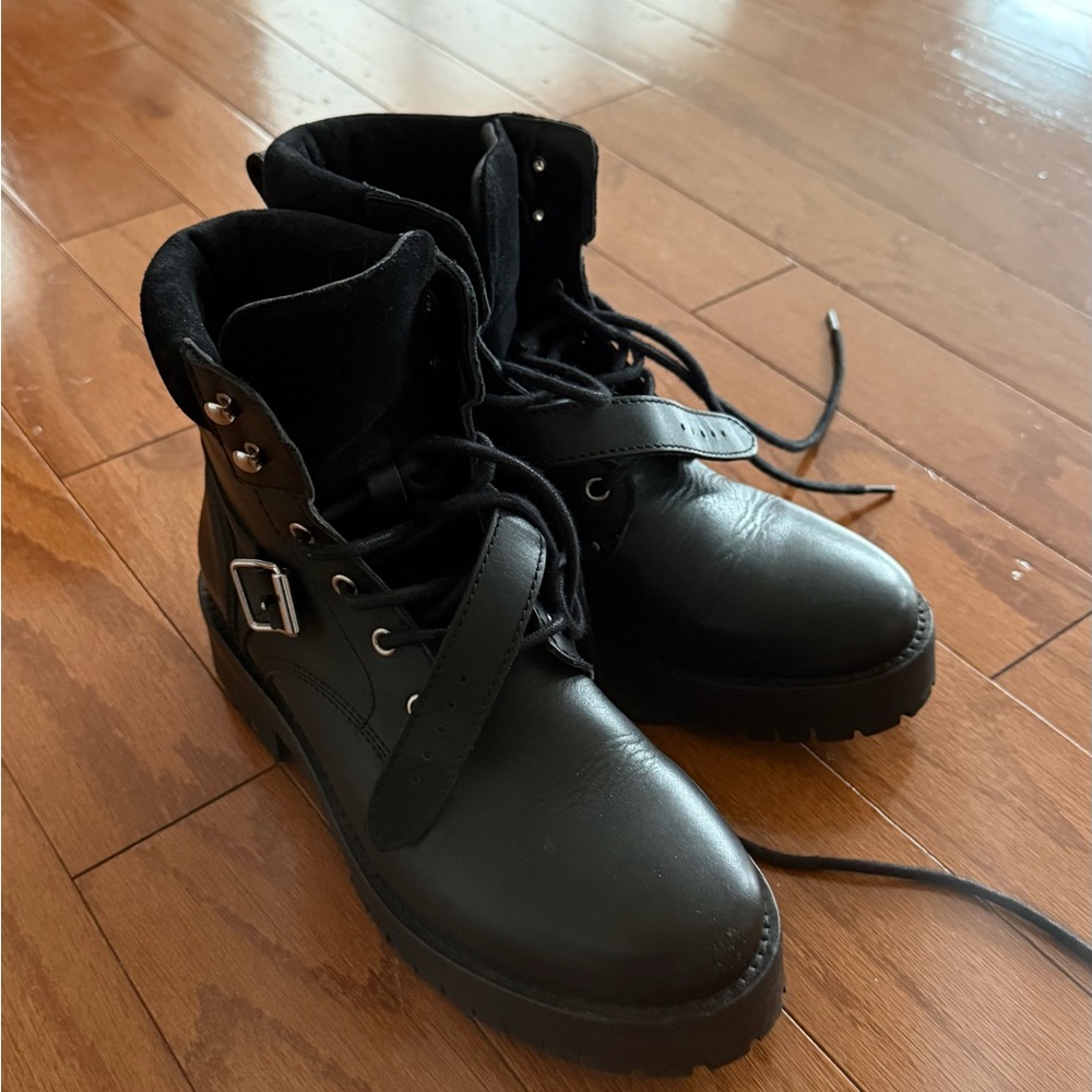 All Saints Black Leather Boots